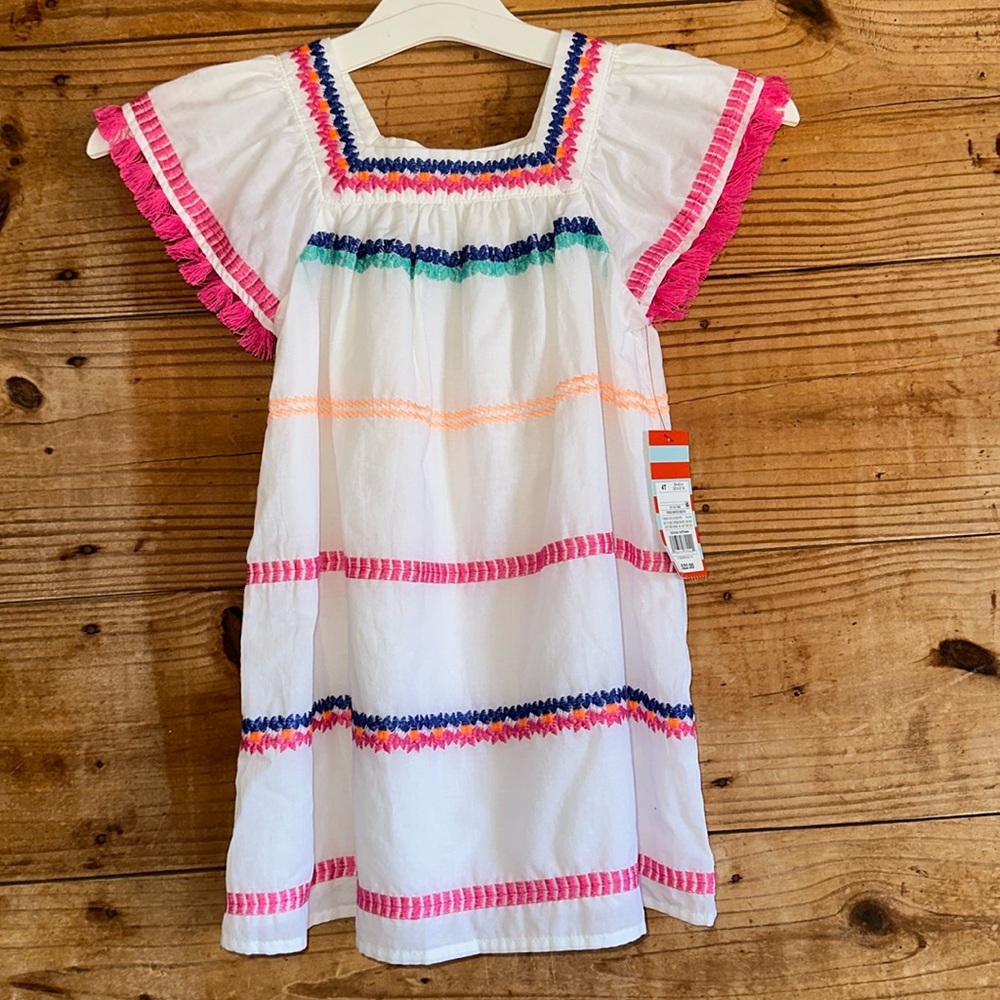 NWT Cat & Jack Festive Embroidered Colorful Dress